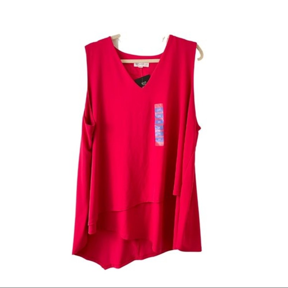 Rafaella Red Sleeveless Top Size 3X